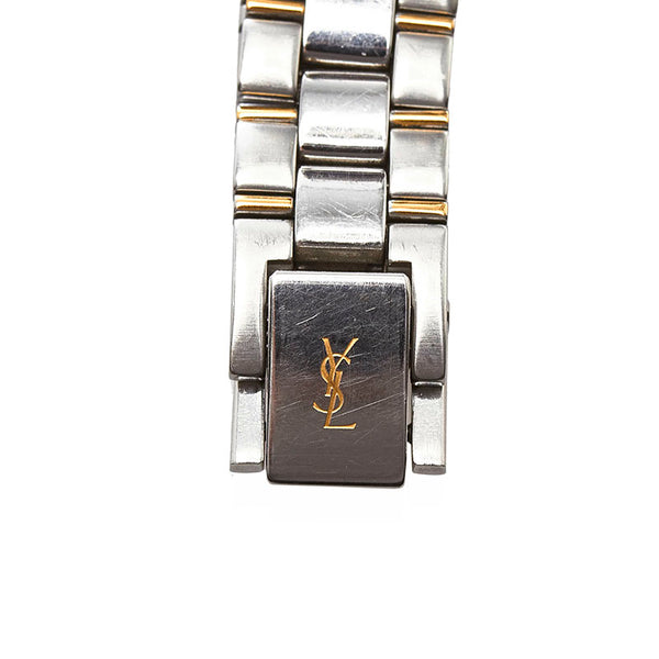 サンローラン コンビ 腕時計 4630-E63468Y クオーツ ホワイト文字盤 ステンレススチール レディース SAINT LAURENT 【中古】