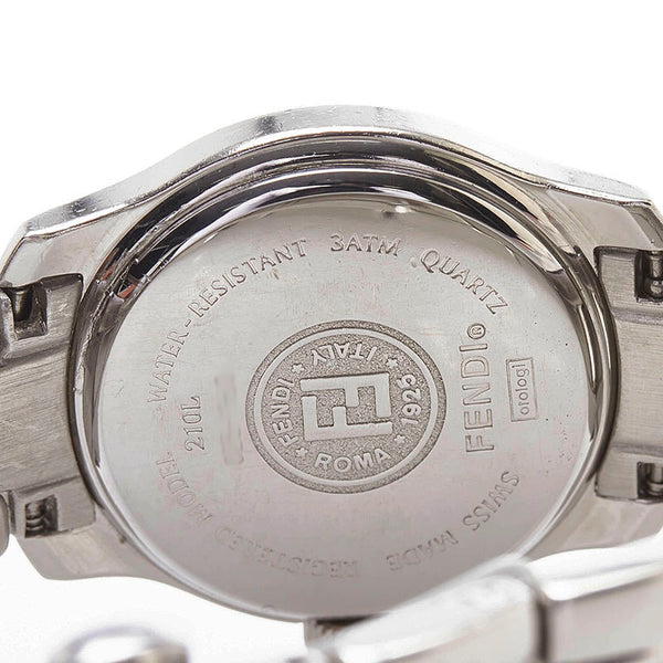 フェンディ 腕時計 210L クオーツ ブラック文字盤 ステンレススチール レディース FENDI 【中古】
