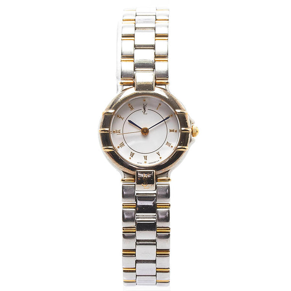 サンローラン 腕時計 4630-E63468Y クオーツ ホワイト文字盤 ステンレススチール レディース SAINT LAURENT 【中古】