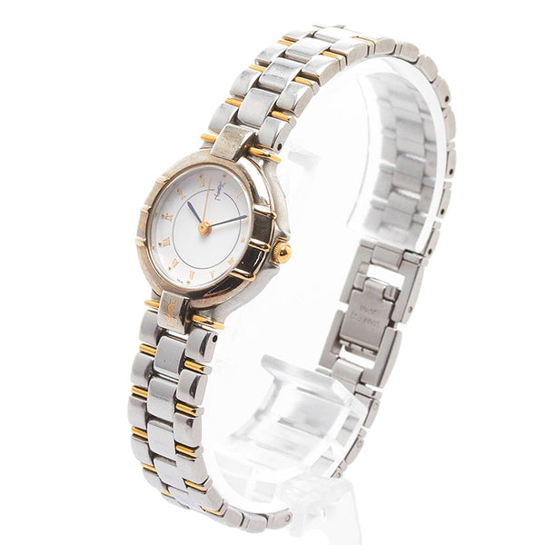 サンローラン 腕時計 4630-E63468Y クオーツ ホワイト文字盤 ステンレススチール レディース SAINT LAURENT 【中古】