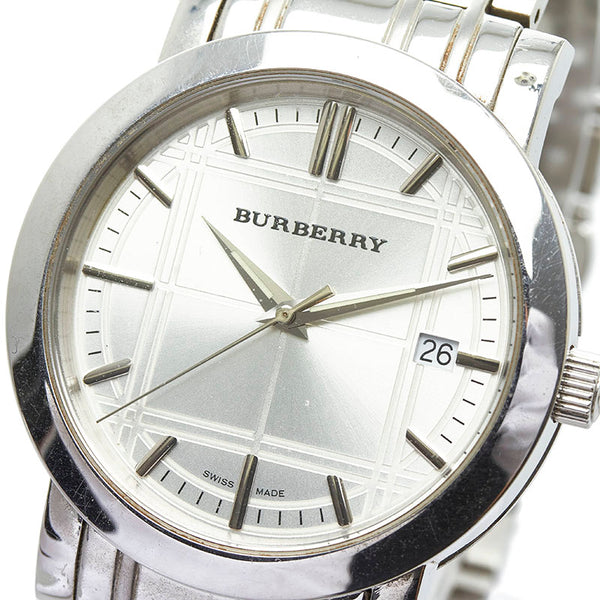 バーバリー ヘリテージ 腕時計 BU1350 クオーツ シルバー文字盤 ステンレススチール メンズ BURBERRY 【中古】