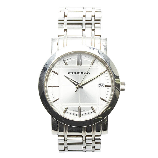 バーバリー ヘリテージ 腕時計 BU1350 クオーツ シルバー文字盤 ステンレススチール メンズ BURBERRY 【中古】