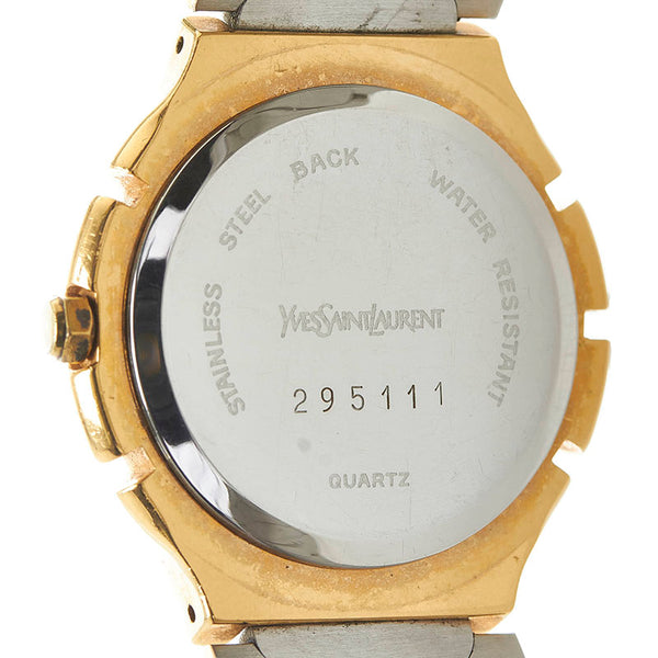 サンローラン 腕時計 クオーツ ホワイト文字盤 ステンレススチール レディース SAINT LAURENT 【中古】