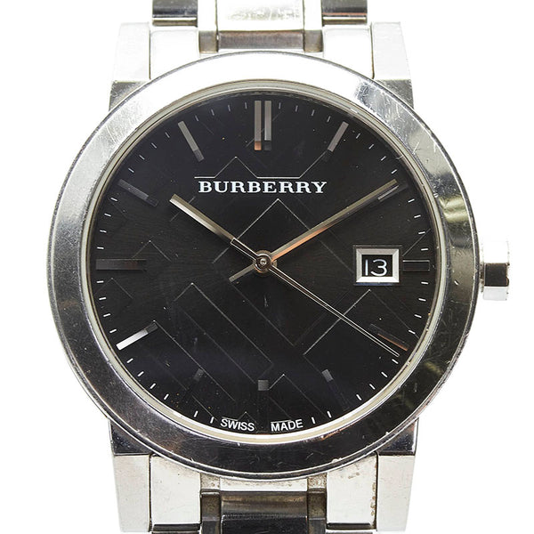 バーバリー 腕時計 BU9101 クオーツ ブラック文字盤 ステンレススチール メンズ BURBERRY 【中古】