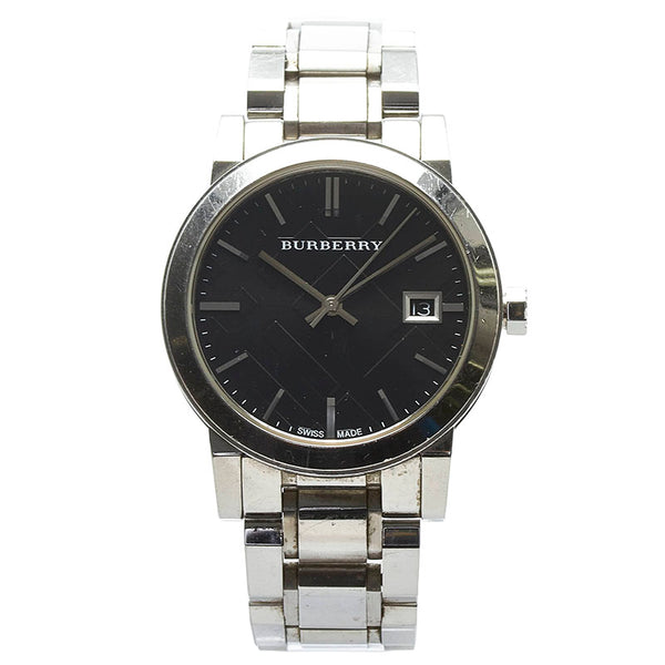 バーバリー 腕時計 BU9101 クオーツ ブラック文字盤 ステンレススチール メンズ BURBERRY 【中古】