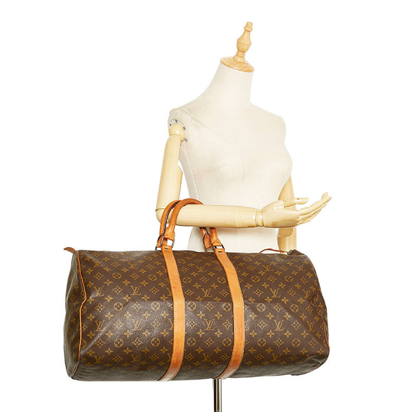 ルイ ヴィトン モノグラム キーポル55 ボストンバッグ トラベルバッグ M41424 ブラウン PVC レザー レディース LOUIS VUITTON 【中古】