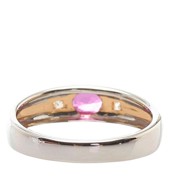 Pt900 プラチナ K18YG イエローゴールド コンビ ルビー0.37ct ダイヤ0.09ct リング 指輪 レディース 12.5号 【中古】