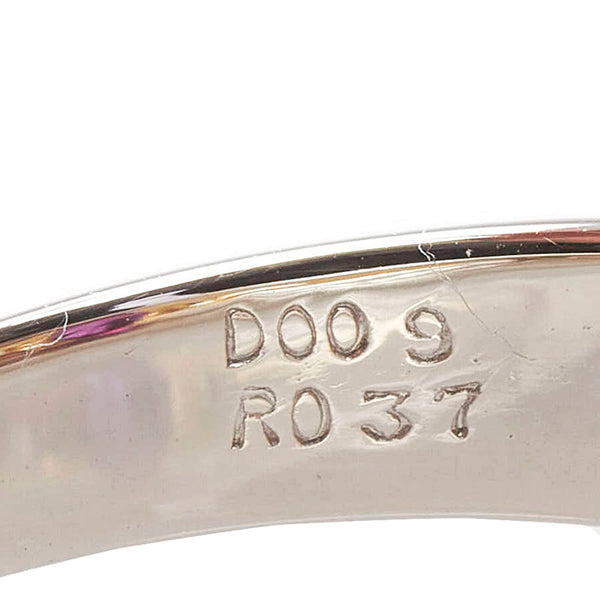 Pt900 プラチナ K18YG イエローゴールド コンビ ルビー0.37ct ダイヤ0.09ct リング 指輪 レディース 12.5号 【中古】