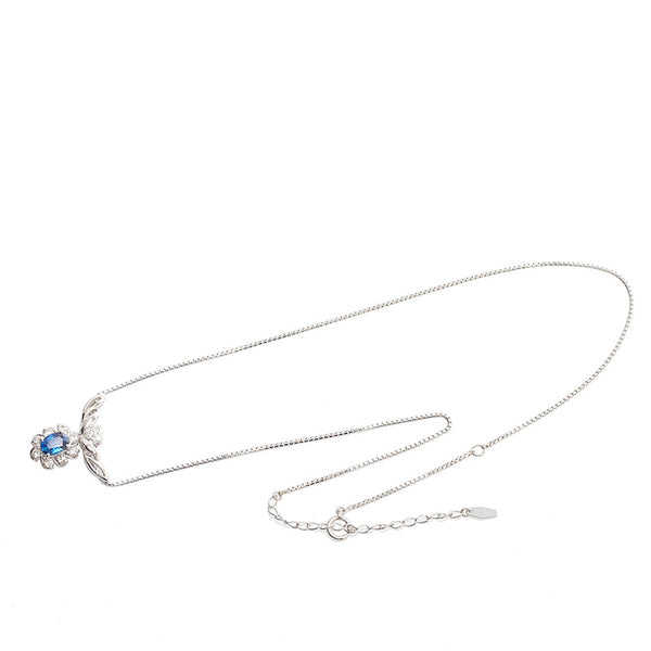Pt900 プラチナ Pt850 プラチナ サファイア1.27ct ダイヤ0.38ct ハート ネックレス レディース 【中古】