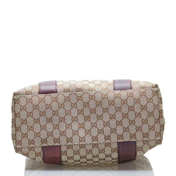 グッチ GG バンブー トートバッグ ショルダーバッグ 232946 ベージュ ブラウン レザー キャンバス レディース GUCCI 【中古】