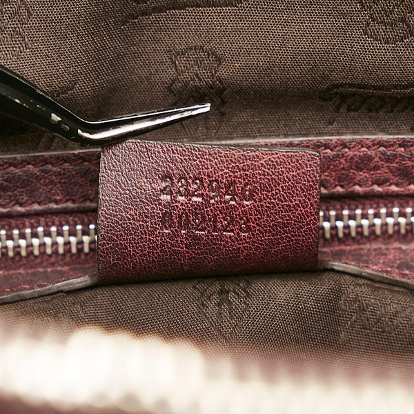 グッチ GG バンブー トートバッグ ショルダーバッグ 232946 ベージュ ブラウン レザー キャンバス レディース GUCCI 【中古】