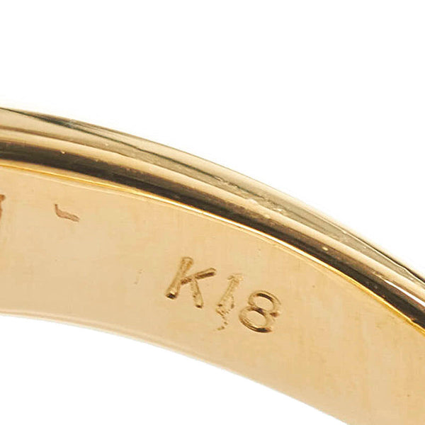 K18YG イエローゴールド ルビー0.77ct ダイヤ0.20ct フラワー リング 指輪 レディース 10号 【中古】