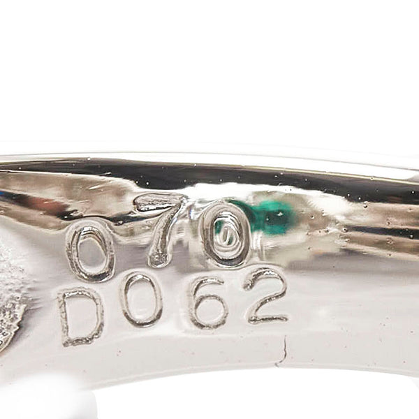 Pt900 プラチナ エメラルド0.70ct ダイヤ0.62ct リング 指輪 レディース 11号 【中古】