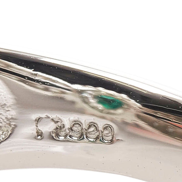 Pt900 プラチナ エメラルド0.70ct ダイヤ0.62ct リング 指輪 レディース 11号 【中古】