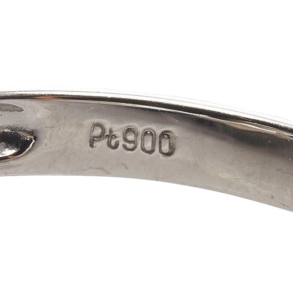 Pt900 プラチナ 黒蝶真珠13.5mm ダイヤ0.10ct リング 指輪 レディース 13号 【中古】
