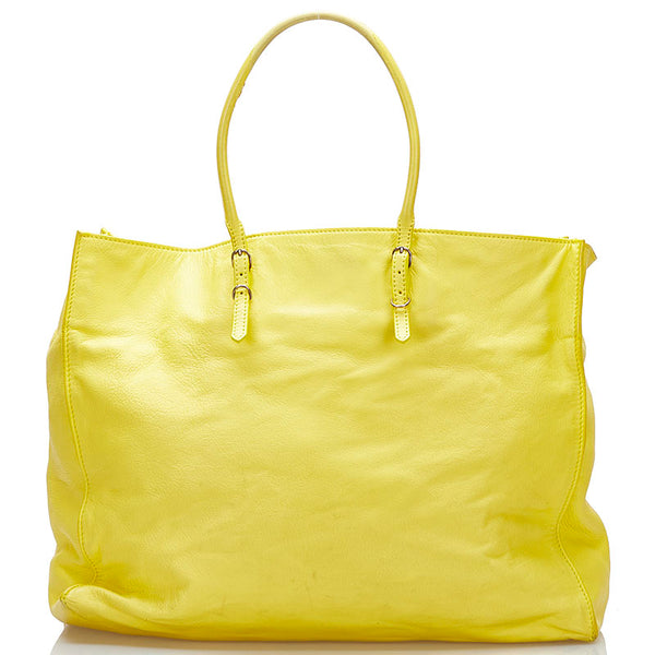 バレンシアガ ペーパー ハンドバッグ トートバッグ 236701 イエロー レザー レディース BALENCIAGA 【中古】