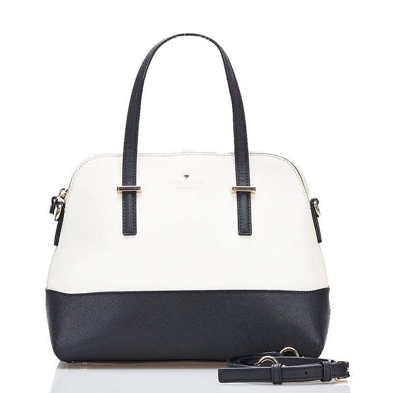 ケイトスペード ハンドバッグ ショルダーバッグ 2WAY PXRU4471 ホワイト ブラック レザー レディース Kate Spade 【中古】
