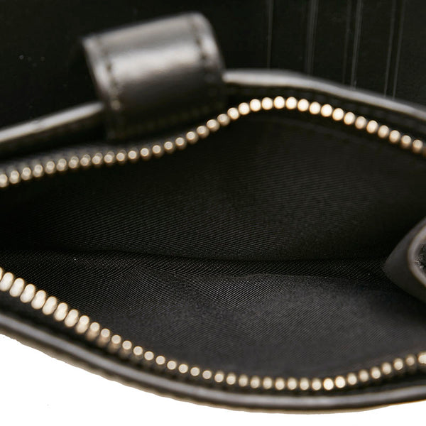 コーチ シグネチャー 二つ折り財布 コンパクトウォレット ブラック PVC レザー レディース COACH 【中古】