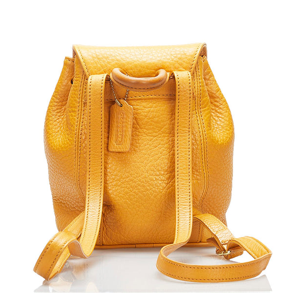 コーチ リュック バックパック 4925 イエロー レザー レディース COACH 【中古】