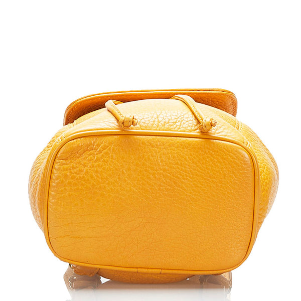 コーチ リュック バックパック 4925 イエロー レザー レディース COACH 【中古】