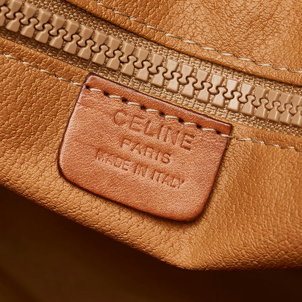 セリーヌ マカダム ハンドバッグ ブラウン PVC レザー レディース CELINE 【中古】