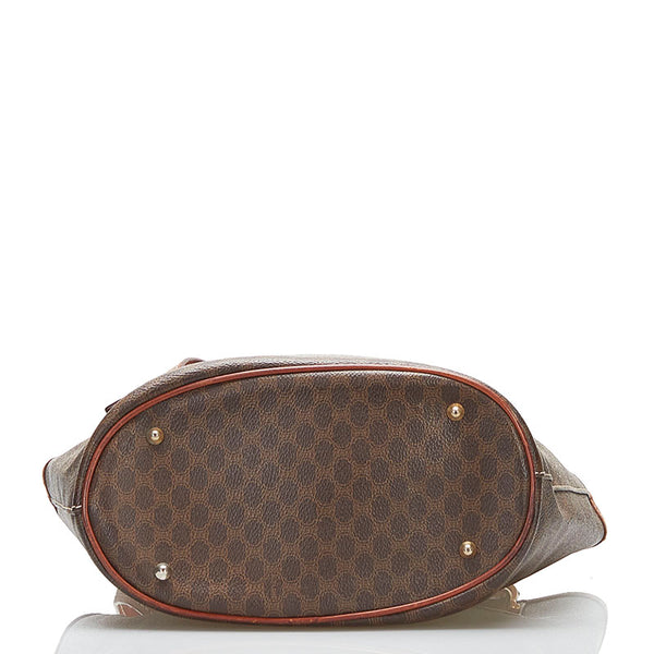 セリーヌ マカダム ハンドバッグ ブラウン PVC レザー レディース CELINE 【中古】