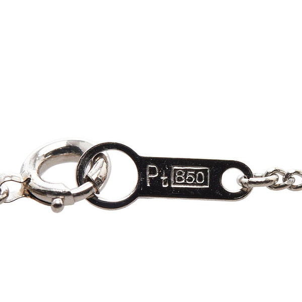 Pt850 プラチナ ルビー0.33ct ダイヤ0.12ct ネックレス レディース 【中古】