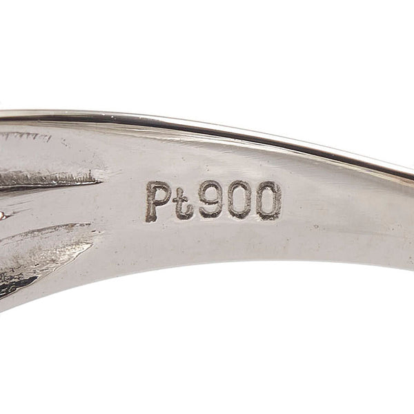 Pt900 プラチナ ダイヤ0.23ct 2連 リング 指輪 レディース 11.5号 【中古】