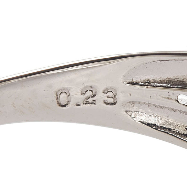 Pt900 プラチナ ダイヤ0.23ct 2連 リング 指輪 レディース 11.5号 【中古】