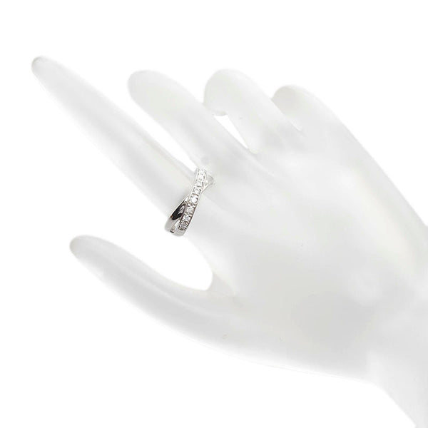 Pt900 プラチナ ダイヤ0.23ct 2連 リング 指輪 レディース 11.5号 【中古】
