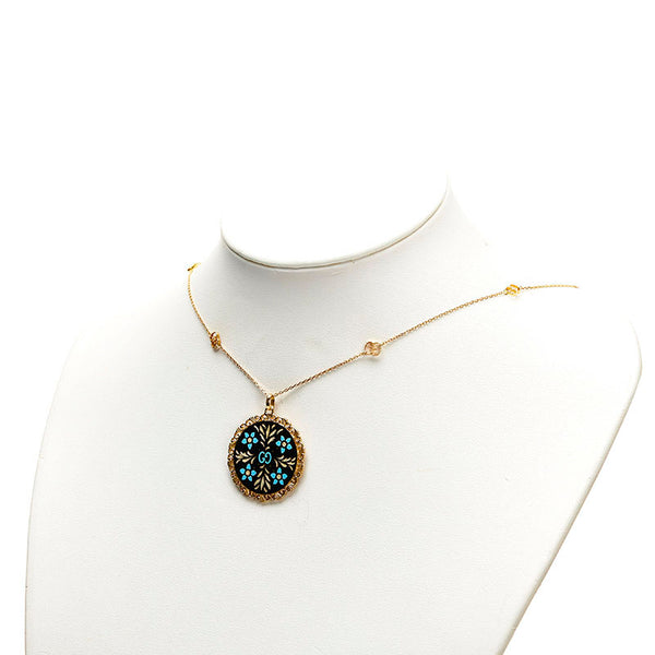 グッチ アイコンブルーム ペンダント ネックレス K18YG イエローゴールド レディース GUCCI 【中古】