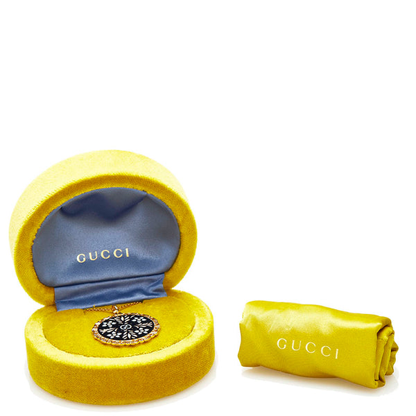 グッチ アイコンブルーム ペンダント ネックレス K18YG イエローゴールド レディース GUCCI 【中古】