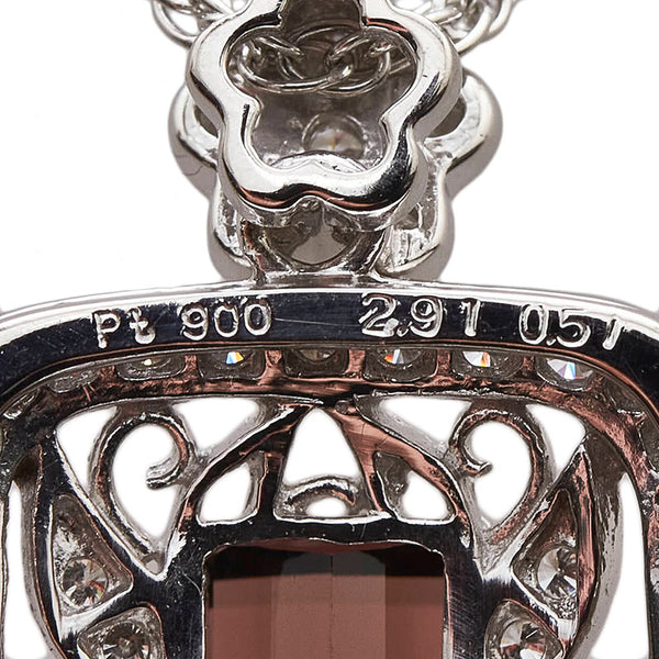 ノーブランド Pt900 プラチナ バイカラートルマリン2.91ct ダイヤ0.51ct ネックレス レディース no brand 【中古】