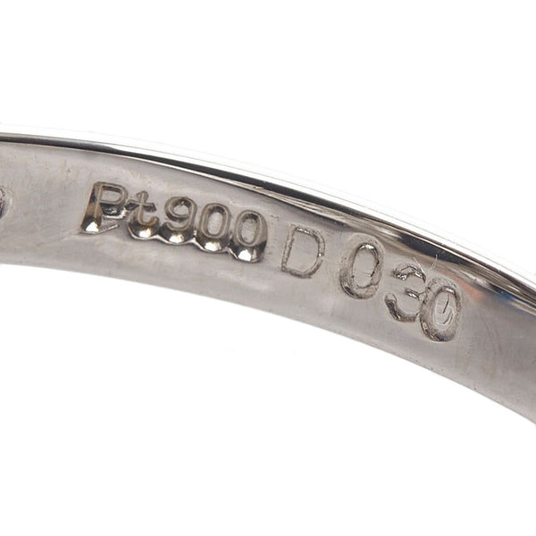 Pt900 プラチナ ブラックオパール0.971ct ダイヤ0.30ct Pt900　4.3ｇ リング 指輪 レディース 15号 【中古】