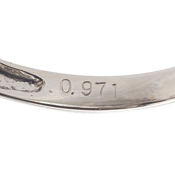 Pt900 プラチナ ブラックオパール0.971ct ダイヤ0.30ct Pt900　4.3ｇ リング 指輪 レディース 15号 【中古】