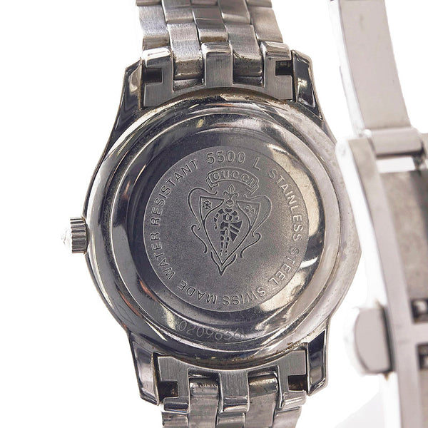 グッチ Gクラス 11Pダイヤ 腕時計 5500L クオーツ ブラック文字盤 ステンレススチール レディース GUCCI 【中古】