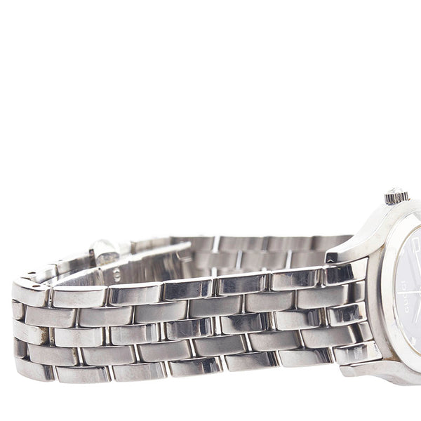 グッチ Gクラス 11Pダイヤ 腕時計 5500L クオーツ ブラック文字盤 ステンレススチール レディース GUCCI 【中古】