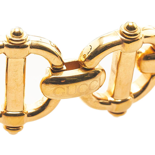 グッチ ホースビット ブレス 腕時計 6400L クオーツ ブラック文字盤 ステンレススチール レディース GUCCI 【中古】