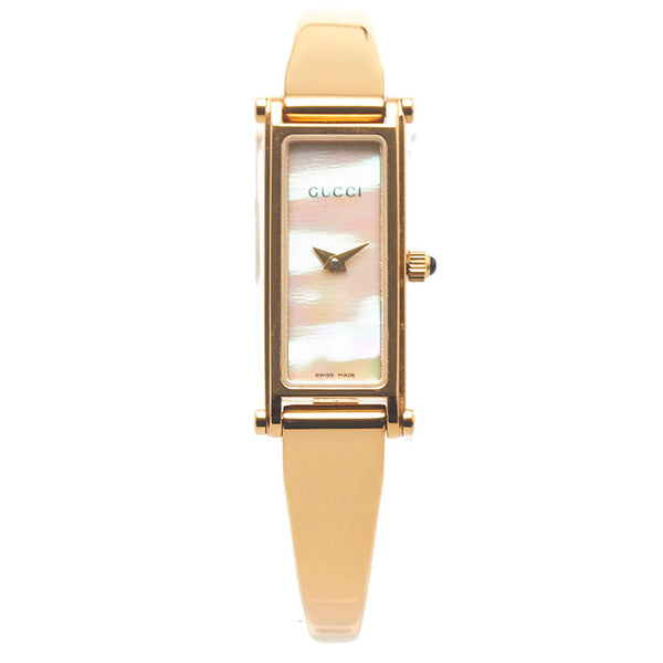 グッチ バングル ウォッチ 1500L クオーツ ピンクシェル文字盤 ステンレススチール レディース GUCCI 【中古】