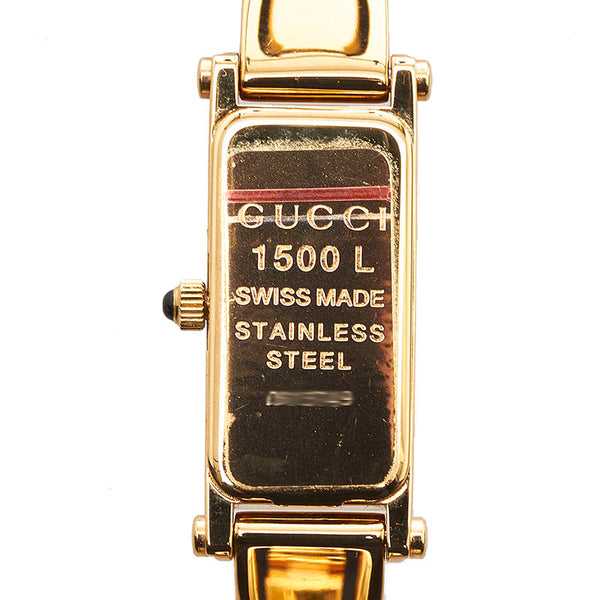 グッチ バングル ウォッチ 1500L クオーツ ピンクシェル文字盤 ステンレススチール レディース GUCCI 【中古】
