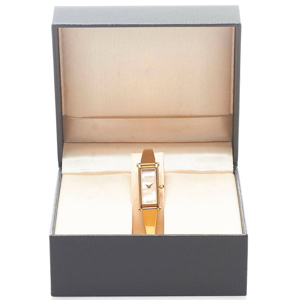 グッチ バングル ウォッチ 1500L クオーツ ピンクシェル文字盤 ステンレススチール レディース GUCCI 【中古】