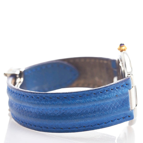 カルティエ マスト21 ヴァンティアン 腕時計 クオーツ ホワイト文字盤 ステンレススチール レザー レディース CARTIER 【中古】