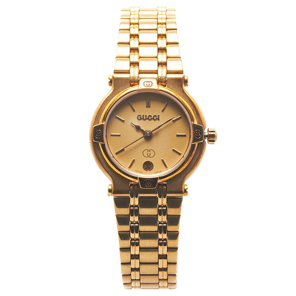 グッチ 腕時計 9200L クオーツ ゴールド文字盤 ステンレス レディース GUCCI 【中古】