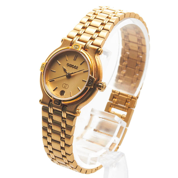 グッチ 腕時計 9200L クオーツ ゴールド文字盤 ステンレス レディース GUCCI 【中古】