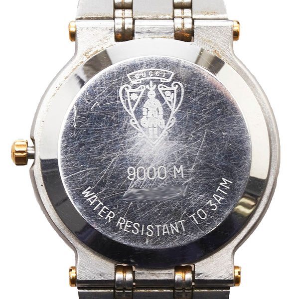 グッチ コンビ 腕時計 9000M クオーツ グレー文字盤 ステンレススチール レディース GUCCI 【中古】