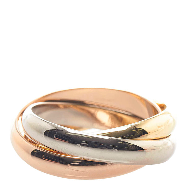 カルティエ トリニティ3カラー リング 指輪 K18YG イエローゴールド K18WG ホワイトゴールド K18PG ピンクゴールド レディース CARTIER 【中古】