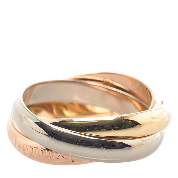 カルティエ トリニティ3カラー リング 指輪 K18YG イエローゴールド K18WG ホワイトゴールド K18PG ピンクゴールド レディース CARTIER 【中古】