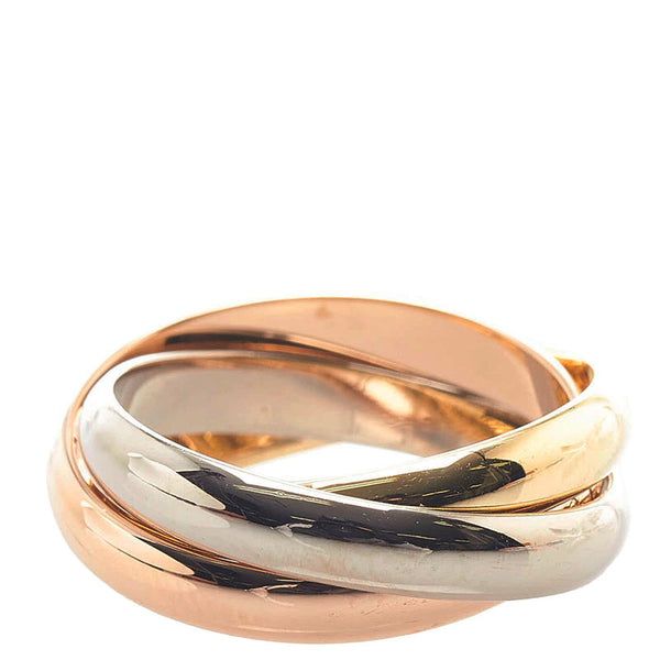 カルティエ トリニティ3カラー リング 指輪 K18YG イエローゴールド K18WG ホワイトゴールド K18PG ピンクゴールド レディース CARTIER 【中古】