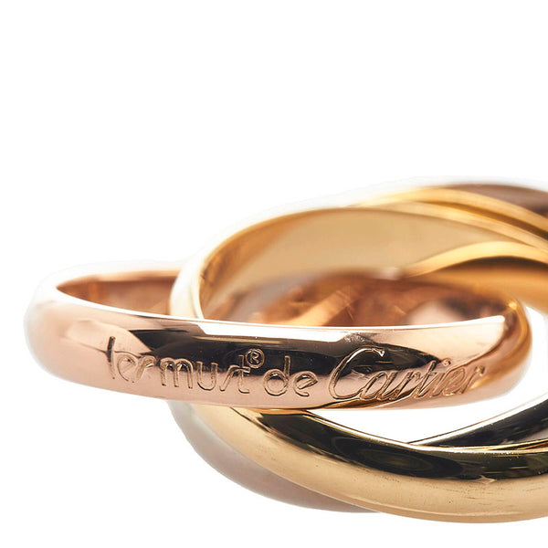 カルティエ トリニティ3カラー リング 指輪 K18YG イエローゴールド K18WG ホワイトゴールド K18PG ピンクゴールド レディース CARTIER 【中古】
