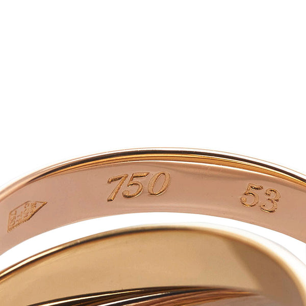 カルティエ トリニティ3カラー リング 指輪 K18YG イエローゴールド K18WG ホワイトゴールド K18PG ピンクゴールド レディース CARTIER 【中古】